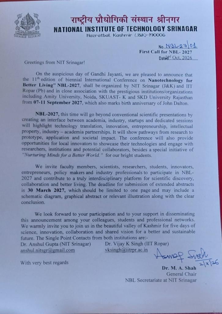 Official notice: First Call for NBL-2027